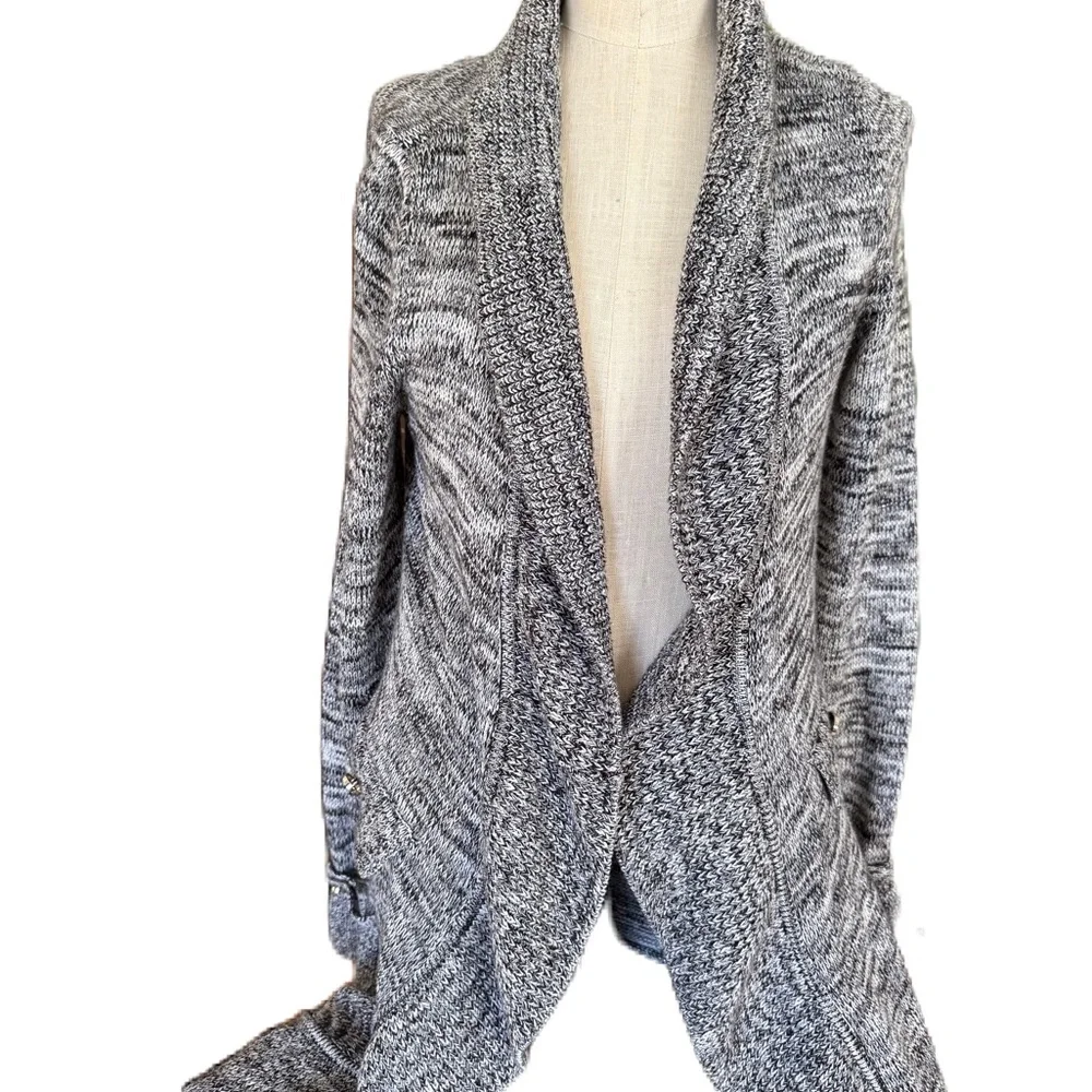 White House Black Market Black and White Shrug/Cardigan. Size small